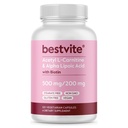 BESTVITEアセチルL-カルニチン500mg&バイオチン(120のベジタリアンカプセル)とカプセルあたりアルファリポ酸200mg - いいえステアリン - ビーガン - 非GMO -グルテンフリー