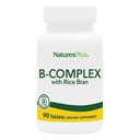 NaturesPlus B-コンプレックスとライスブラン - 90錠 - ベジタリアン、グルテンフリー - 90サービング