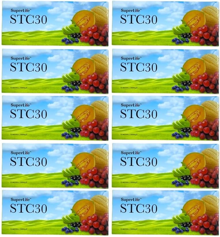 スーパーライフ 10 パック STC30 幹細胞アンチエイジング しわを減らす 丘疹 丘疹 良いライン テクスチャ スーパーライフワールド (15 サシェット/パック)