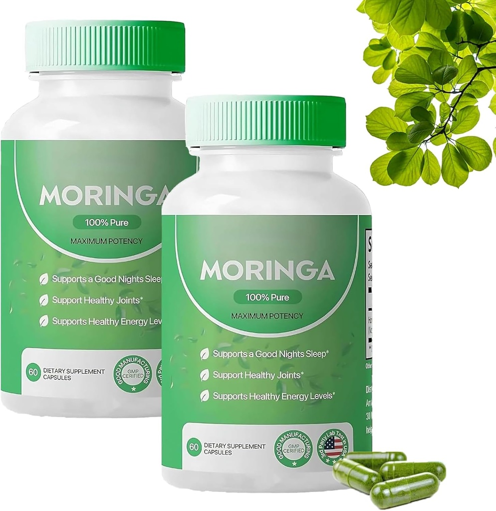 モリンガのカプセル、純粋なモリンガの粉のカプセル-Nutrient-Rich Moringa-の800mgはエネルギー、ガットの井戸になる(2PCS)を促進します