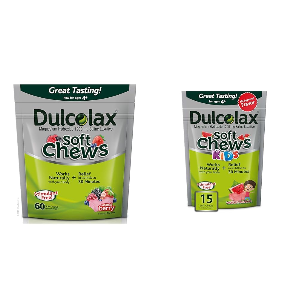 Dulcolax の柔らかい咀嚼のサリンの Laxative によって混合される果実(60ct)の穏やかな便秘の救助及び子供 柔らかい咀嚼のサリンの鎮静剤の便秘の救助、マグネシウム