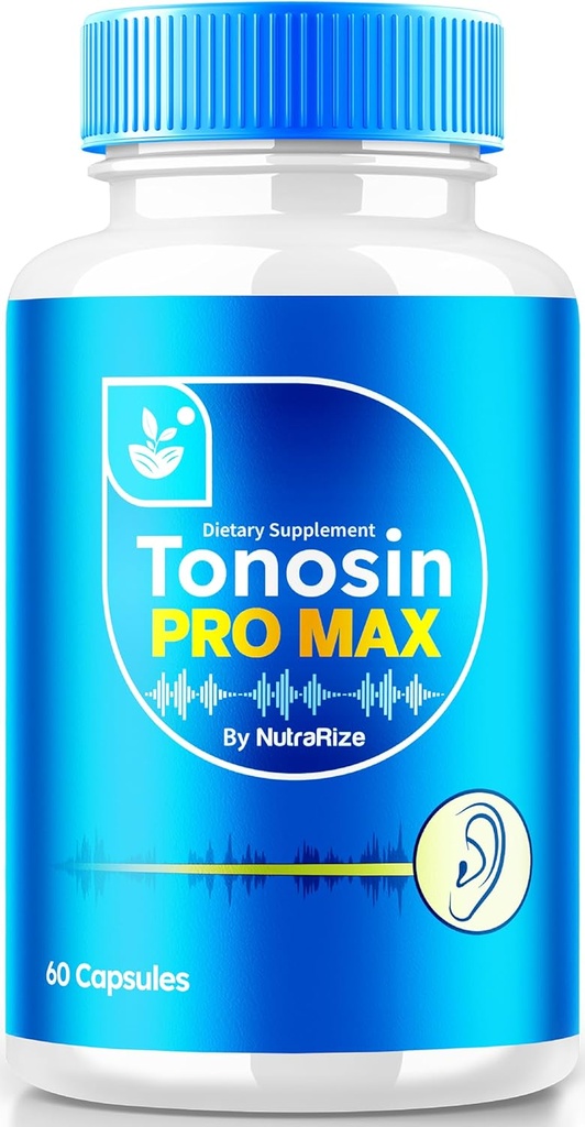 NutraRize Tonosin Pro Maxカプセル、公式イヤーヘルスフォーミュラ、インナーイヤーヘルス、プレミアム補聴器サポート、TonosinProMaxレビュー(60カプセル)を促進するためのオールナチュラルサプリメント