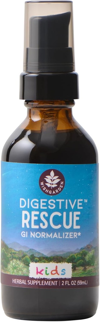 子供のためのウィッシュガーデンハーブ消化の救助 - ペパーミントリーフ、ジンジャールート&フェンネルシード、クイックly Soothes Digestive Tummy Discomfort、2ozと植物ベースのハーブ&有機消化の救済チンキ