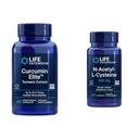 ライフエクステンションクルクミンエリートターメリックエキス&Nアセチル-L-Cysteine(NAC)、免疫、呼吸器、肝臓の健康、NAC 600mg、強力な抗酸化サポート、フリーラジカル、吸収しやすい、60カプセル
