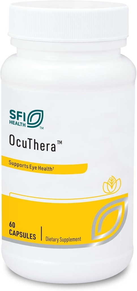 Klaire Labs SFI Health Ocuthera - Hypoallergenic Lutein, Zeaxanthin & Bilberry Extract Formula for Antioxidant Eye Support (60 Capsules)