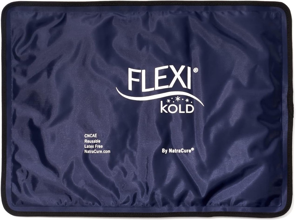 FlexiKold Gel Ice Packs (Standard Large: 10.5" x 14.5") for Injuries Reusable, Back Pain Relief, Knee Wrap, After Surgery, Ice Pack for Knee, Shoulder - 6300-COLD by NatraCure