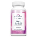 HERITAGE STORE Black Seed Oil Liquid Capsules 650mg, Nigella Sativa Oil Supplement with Thymoquinone, Omega 3 6 9, 酸化防止剤, コレステロール, 消化器, ジョイント&免疫サポート*, 完全菜食主義者の, 45 サーブ, 90ct
