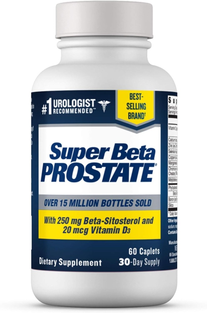 男性の健康のためのSUPER BETA PROSTATEサポートサプリメント - 浴室のトリップを削減し、睡眠を促進し、より良い膀胱の空と健康な前立腺を促進し、ベータSitosterol - 60カウント(パッケージ1)