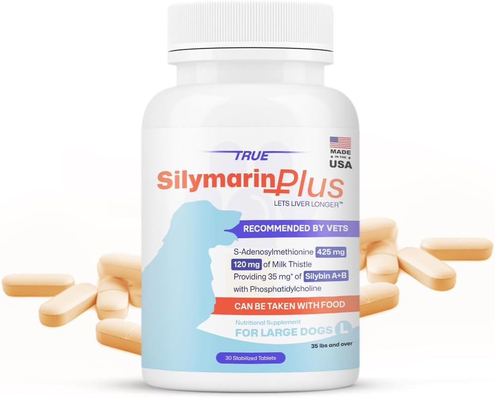 大型犬のための肝臓サポート&健康サプリメント - (ミルクアザミド) シエマリン&シリンフォーミュラ、(サメ)、S-アデノシルメチオニン、肝臓デトックス&犬のための30錠