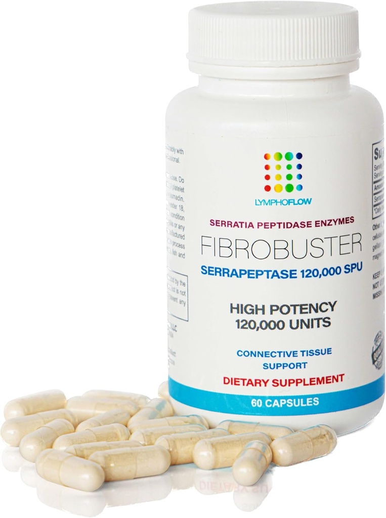 Bruizex FibroBuster の serrapeptase の Proteolytic の酵素 120,000 SPU I の Fibrosis の心配、傷及びケロイドの取り外しの補足 360 の lipo、BBL、Liposuction、Tummy Tuck I の回復及び免疫サポート I 60 の帽子の後で