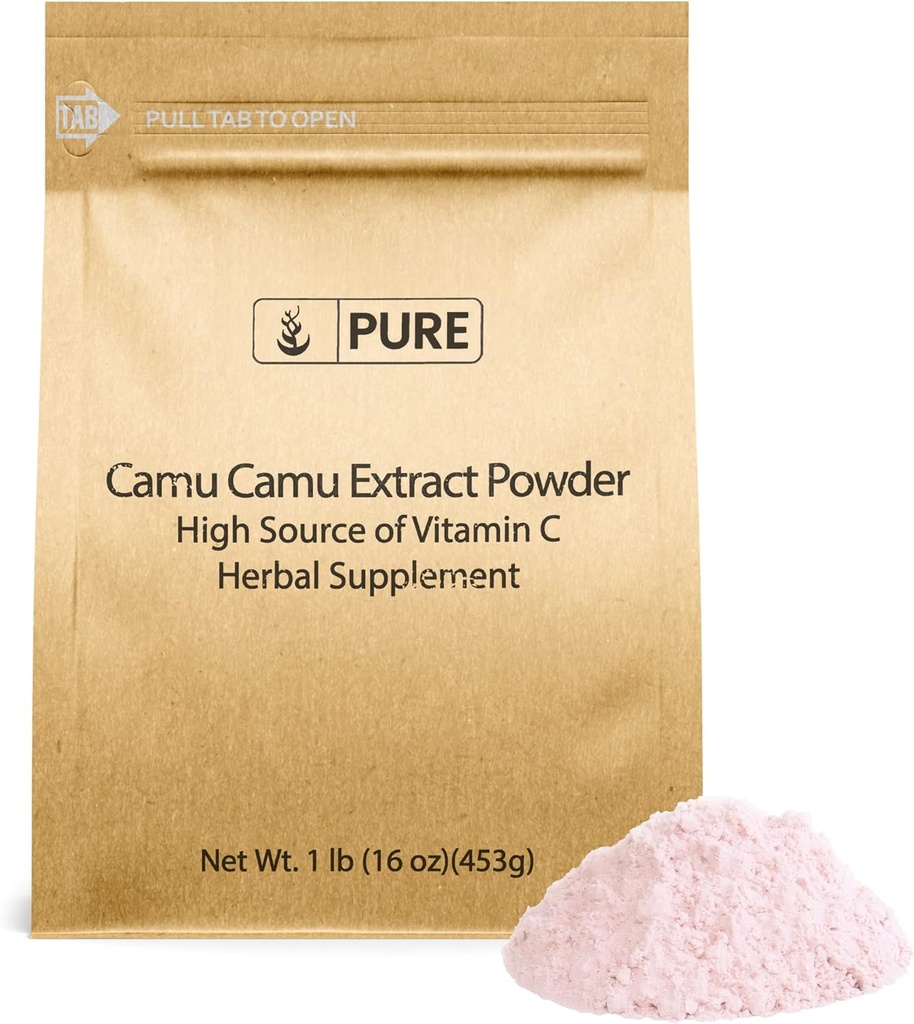 PURE ORIGINAL INGREDIENTS Camu (1lb) ビタミンC、ブラジルのスーパーフード、Lab-Verified、非GMO