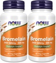 NOWの補足、Bromelain (自然なプロテオリンの酵素) 2,400 GDU/g - 500のmgの自然なプロテオリンの酵素*、60のベジのカプセル(パッケージ2)