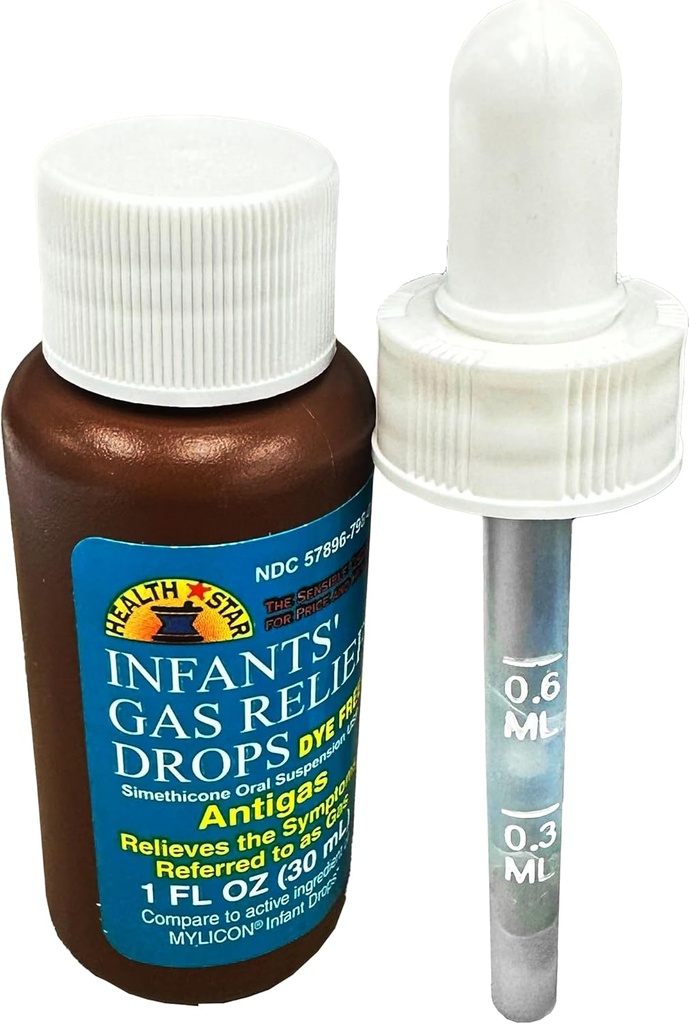 GeriCareインフルエンザガスリリーフは、インフルエンザのためのシメチコンドロップを低下させ、胃の不快感、安全で穏やかな20mgドロップ、子供アンチガス1 Fl Oz(パッケージ4)