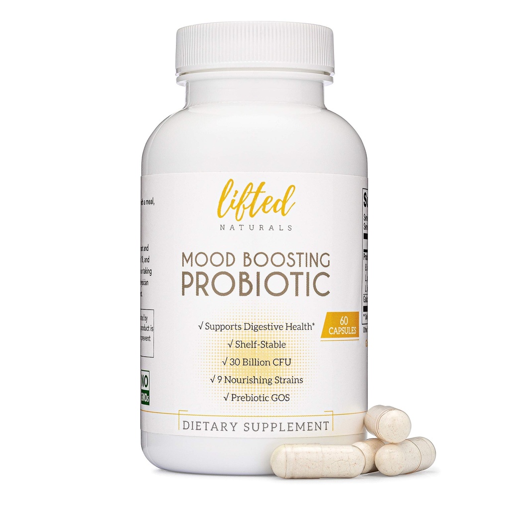 持ち上がるNaturalsはProbiotic 30の鋼片CFU -気分サポート補足、女性及び人のためのPrebioticsおよびProbiotics、AcdophilusのLactobacillusのプロバイオティクス、棚の馬小屋及び非GMO、60のカプセルを後押しします