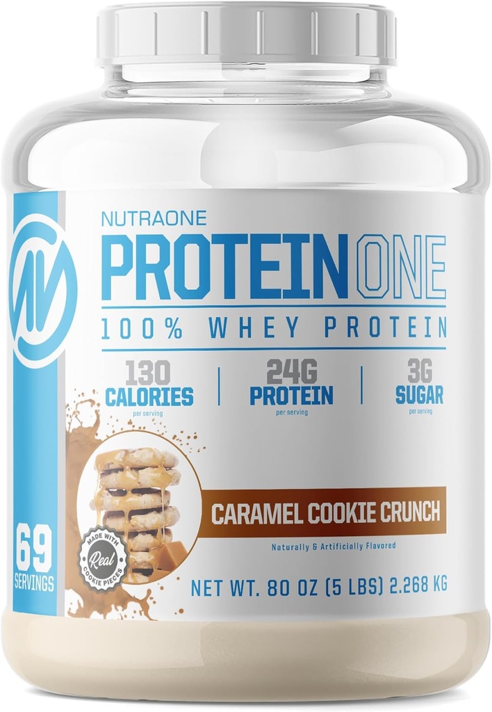 NutraOne ProteinOne キャラメルクッキー クランチ - 5ポンド