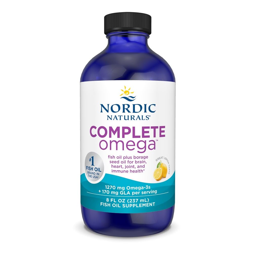 ノルディックナチュラルズコンプリートオメガ、レモンフレーバー - 8オンス - 1270 mg Omega-3 - 追加GLAとEPA&DHA - ヘルシースキン、認知、ポジティブム - 非GMO - 48サービング