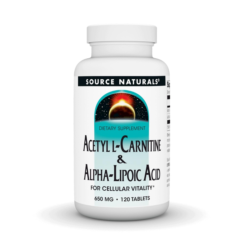 源のNaturalsのアセチルLカルニチン及びアルファリポ酸650mg - 120のタブレット