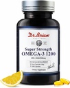 Dr.Brian Omega 3 魚油 - 1200 mg |180 ソフトゲル レモン風味 RTG Omega3 | EPA & DHA | 高吸収オメガ 3 健康な心と脳のための脂肪酸サプリメント - 180 日の供給