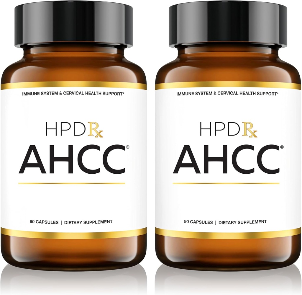 HPD Rx Premium AHCC&シイタケマッシュルーム 1100 mg/サービングサプリメント, 自然免疫ブースター, 自然なキラー細胞活動を維持します。 | AHCCは30以上の研究で提供されています | 60日の供給, 2パック
