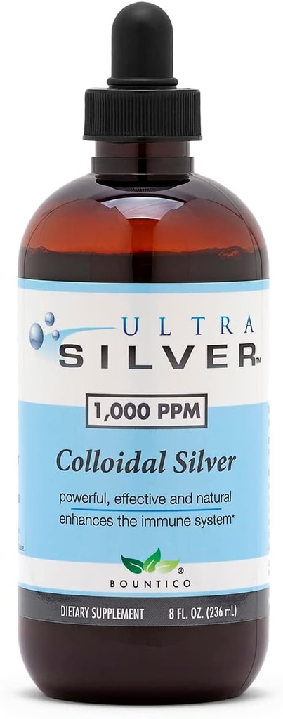 Ultra Silver® Colloidal Silver | 1,000 PPM, 8 Oz (236mL) | Mineral Supplement | True Colloidal Silver - with Dropper