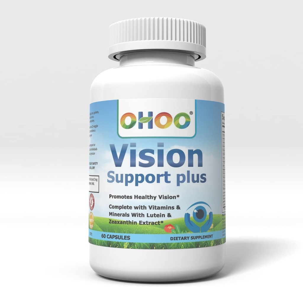 OHOOの視野サポート プラスの補足-Lutein及びZeaxanthin-サポート 健康な視野、米国で作られる- 60のカプセル