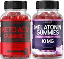 Keto ACV Gummies Advanced Weight Loss (90 Count) - Support Healthy Digestion & Metabolism - Melatonin for Adults (180 Count) - Quick Dissolve Melatonin 20mg Gummies - Non GMO, Vegan & USA Made