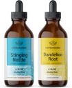 HERBAMAMA の草の液体の低下のキット-Stinging Nettle の束及び Dandelion Root Tincture 4 の fl oz - ビーガン、非 GMO、砂糖及びアルコールフリー - 2 のパック