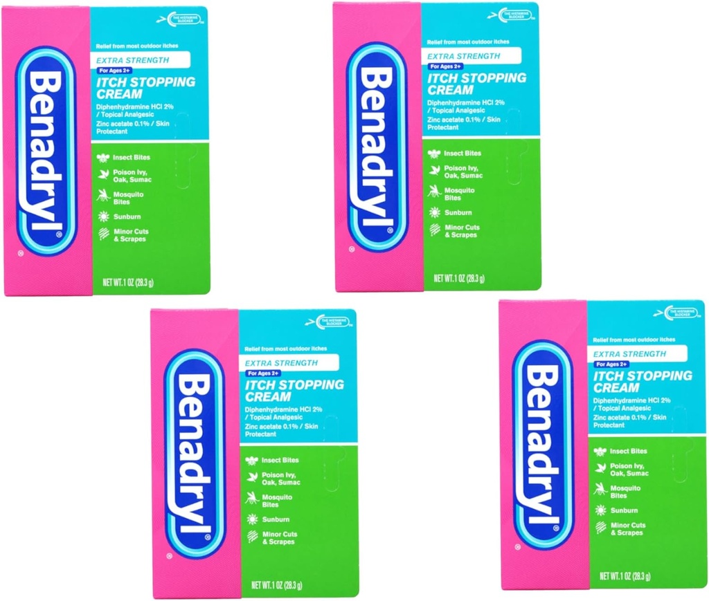BenadrylのItchの停止クリームの余分強さ1のoz (4のパック)