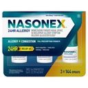 Nasonex 24HRのアレルギーの鼻のスプレー、非眠気、においなしの霧、アレルギーの症状+鼻の混雑、完全な処方強度、120のスプレー(3パック)