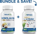 自然なキュア・ラボの束:優れたMonolaurin 600mg +きれいなLysine 600mg