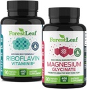 ForestLeaf Riboflavin及びマグネシウムの片頭痛の救助のためのMigraineの補足-Riboflavin 400mg -最終的なマグネシウムのGlycinateは頭痛の片頭痛の軽減のカプセルのためのB2のビタミン400mgと束ねます