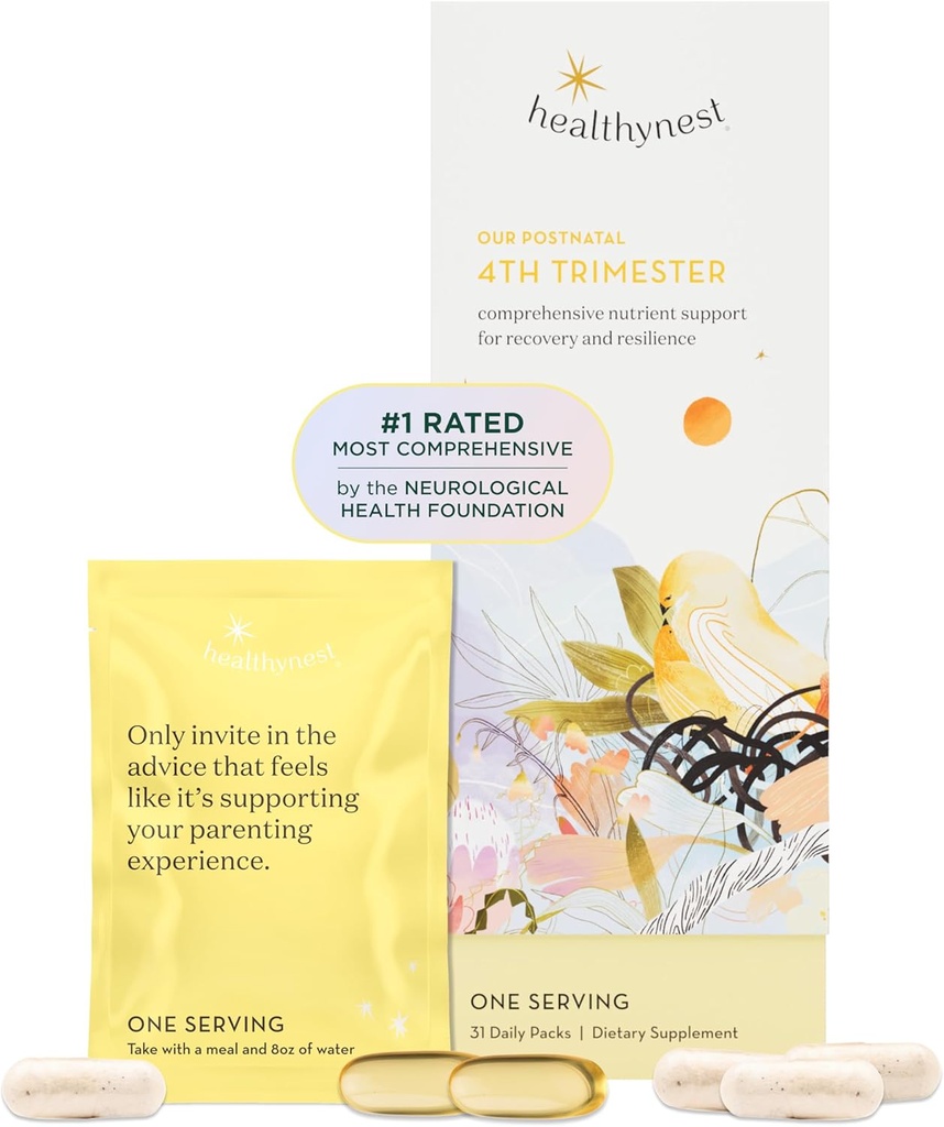 HealthyNest のポストナタール及び第 4 トリメスターの胎児のビタミン | メチル化された葉酸塩、コリン、DHA、鉄となされる | 31 の日の供給