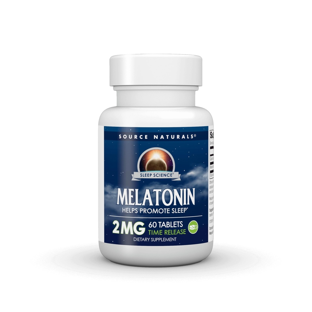 源のNaturalsのMelatoninの助けは眠り*、2のmg - 60のタイム リリースされたタブレットを促進します