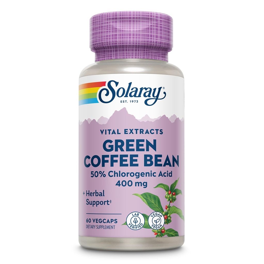 SOLARAY保証効力グリーンコーヒー豆エキス、ベジキャップ(Btl-Plastic) 400mg | 60ct