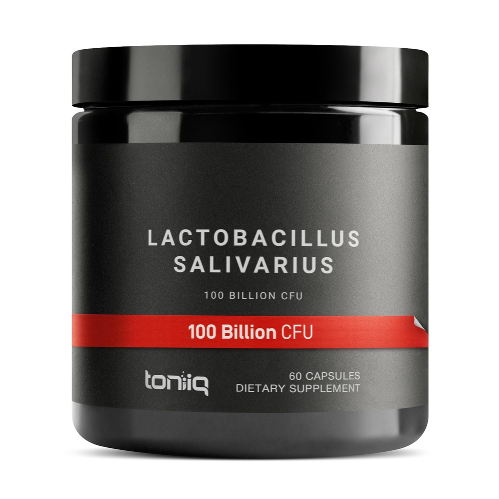 Toniiq 100 Billion CFU Lactobacillus Salivarius Probiotic - 最も高い検証済みCFUカウント - 潜水能力試験 - 60ベジタリアンカプセル - 30サービング - TQ検証済み