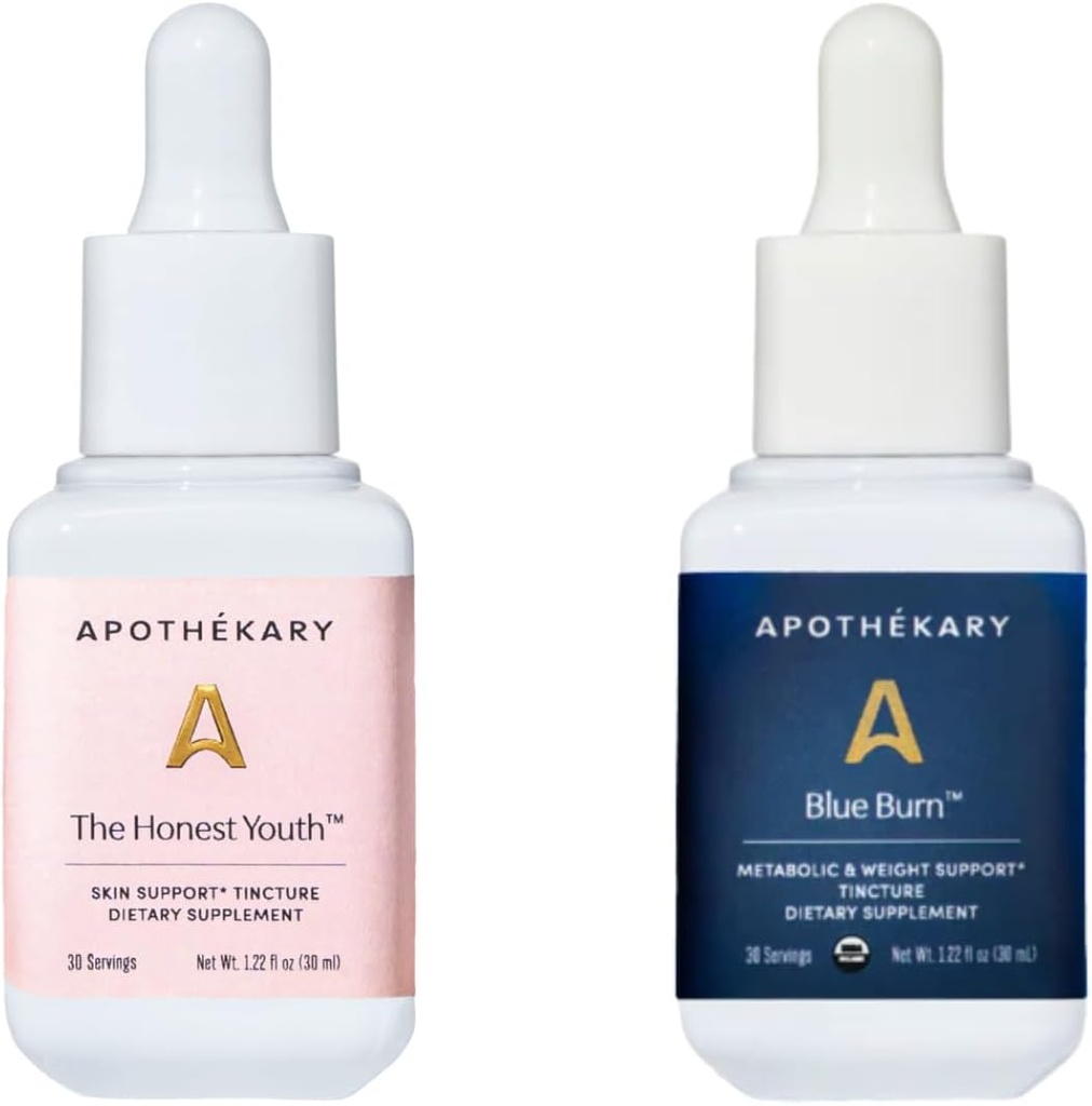 Apothékary Metabolic Glow, Herbal Supplement Bundle Includes The Honest Youth & Blue Burn