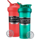 BlenderBottle古典的なV2シェーカーボトルは、タンパク質シェイクスとプレワークアウト、28-オンス(2パック)、レッド、グリーン