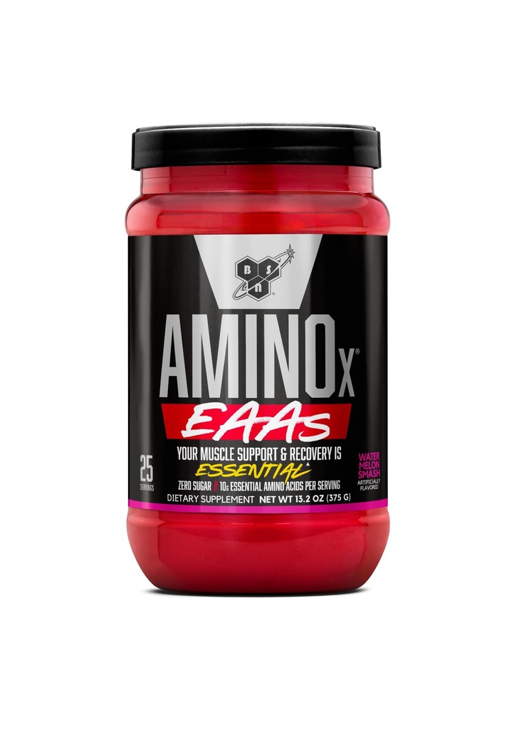 BSN のアミノ酸 X EAAs、筋肉回復及び持久力、10g エッセンシャル アミノ酸、5g BCAAsのゼロ シュガー、カフェインの自由な、スイカのスプラッシュ、13.2oz、25のサービング