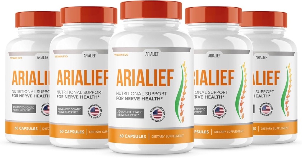 (5パック) Arialief Sciatica Nerveサポート、Araleafの高度の神経の健康、AraleafのパームSciatica、Ariaの葉のPrimepalm Ariaのリーフ、Nerveの救助の補足のSciatic Soothing (300のカプセル)
