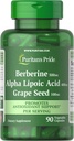 Puritan's Pride Berberine、アルファリポ酸&グレープシード、抗酸化防止サポート、90野菜カプセルを促進