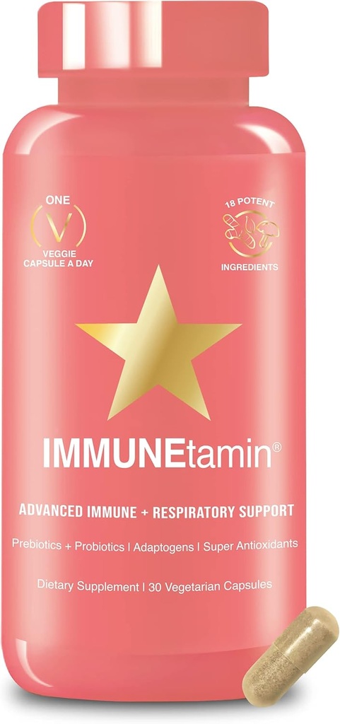HAIRtamin IMMUNEtamin免疫ブースターカプセルと呼吸器サポート | 天然免疫サポートサプリメント&抗酸化剤 | 毎日のマルチビタミンW / Elderberry、ビタミンC、亜鉛、ビタミンD3