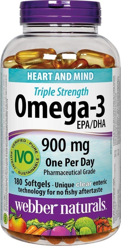 Webber Naturals トリプル強度オメガ-3、200 Softgels