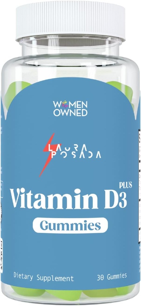 Laura PosadaビタミンD3 Plus Gummies 30カウントD3、A、Calcium吸収のためのK、Menopause免疫サポート、骨と心の健康、ホルモンの最適化 - 米国で作られた非GMOグルテンフリー100%ナチュラル