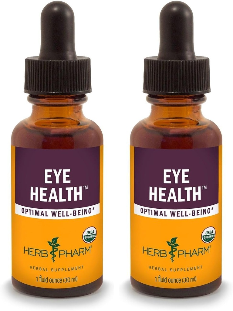 Herb Pharm Eye Health Liquid Herbal Formula with Bilberry and Goji Liquid Extracts - 1 Ounce (Pack of 2)