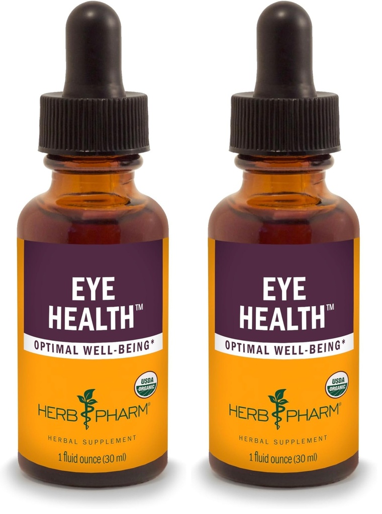 Herb Pharmの目の健康のBilberryおよびGojiの液体のエキスが付いている液体の草の方式- 1のOunce (2のパック)