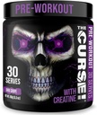 JNX SPORTS The Curse! Pre Workout Powder for Men & Women, Caffeine, Beta-Alanine, Creatine, L-Citrulline, 30 Servings, Dark Grape Flavor – Boost Energy, Strength & Focus
