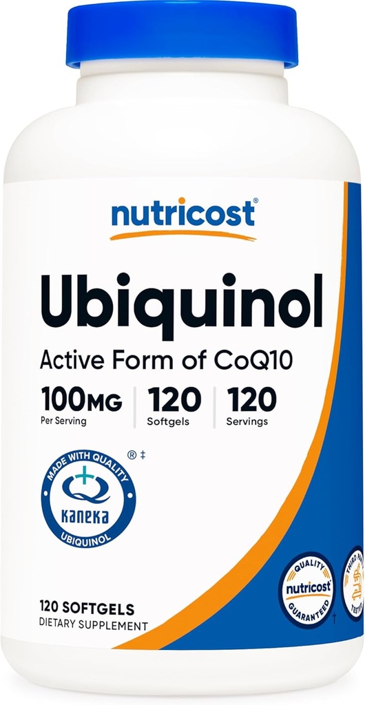 Nutricost Ubiquinol Softgels (120 Softgels | サービングあたり100 mg) - 優れた吸収抗酸化剤 | アクティブフォーム CoQ10 - グルテンフリー、非GMO