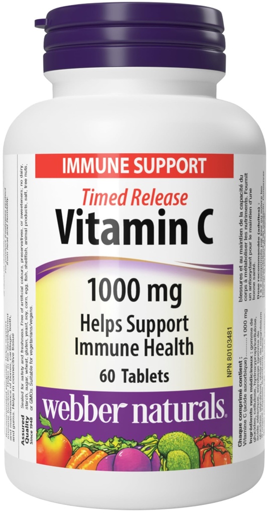 WebberナチュラルビタミンCタイムドリリース1,000mg、60錠
