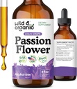 Wild & Organic Passion Flower Tincture - Mood Support - Calming Passionflower Supplement - Passiflora Incarnata Liquid Extract - Vegan, Sugar & Alcohol-Free Herb Drops - 4 fl oz