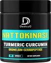 4-in-1 Nattokinase 2000 Fu、Turmeric、Bromelain、Serrapeptase - Spike Protein Detox - ボディバランス、循環の健康及び免疫システム - 120カプセル4か月の供給